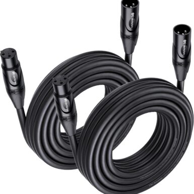 Cable Matters 2-Pack Premium XLR to XLR Cables - 25ft, Male to Female Microphone Cable, 21 AWG, Oxygen-Free Copper (OFC) Mic Cord, Black